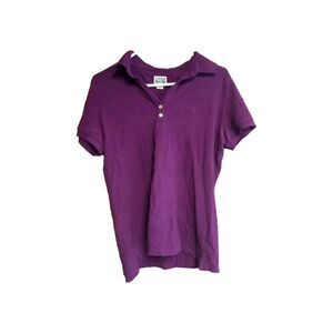 Converse One Star Purple Short Sleeve Golf Polo, Women's Size Large, Star Logo